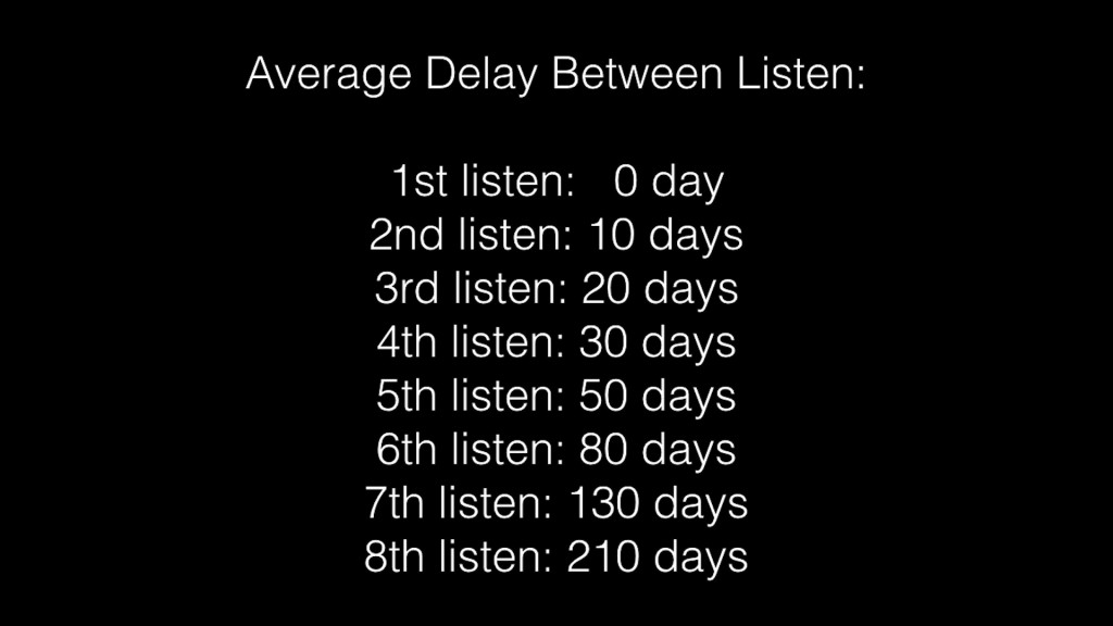 Steven's timing schedule of when to introduce new songs